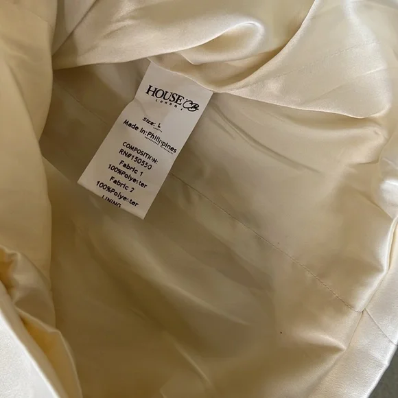 HOUSE OF CB 'Aisha' Ivory Satin Strapless Dress NWOT - Picture 10 of 13